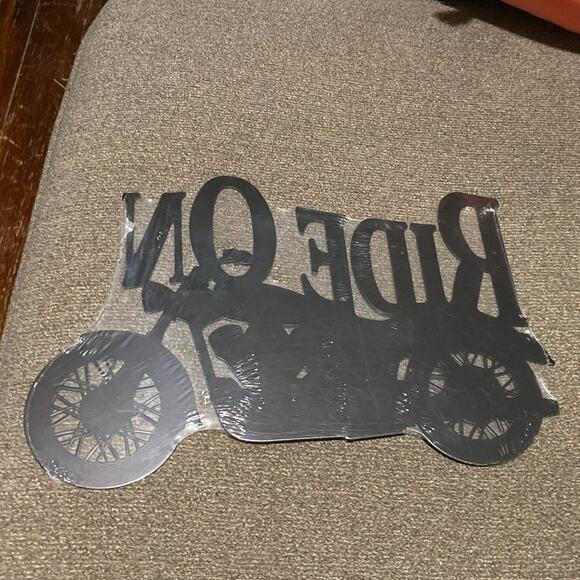 Motorcycle Decor Metal Wall Art Sign Plaque Ride On Man Cave Vintage Style NEW - Picture 3 of 8